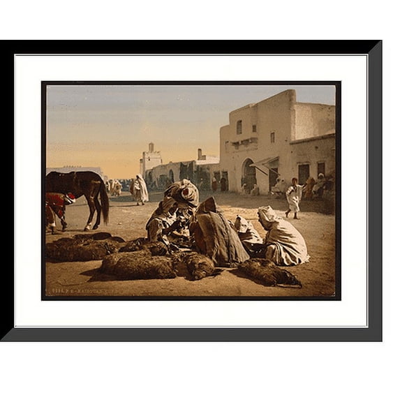 Historic Framed Print, Market Kairwan Tunisia, 17-7/8" x 21-7/8"