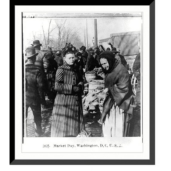 Historic Framed Print, Market day, Washington, D.C., 17-7/8" x 21-7/8"