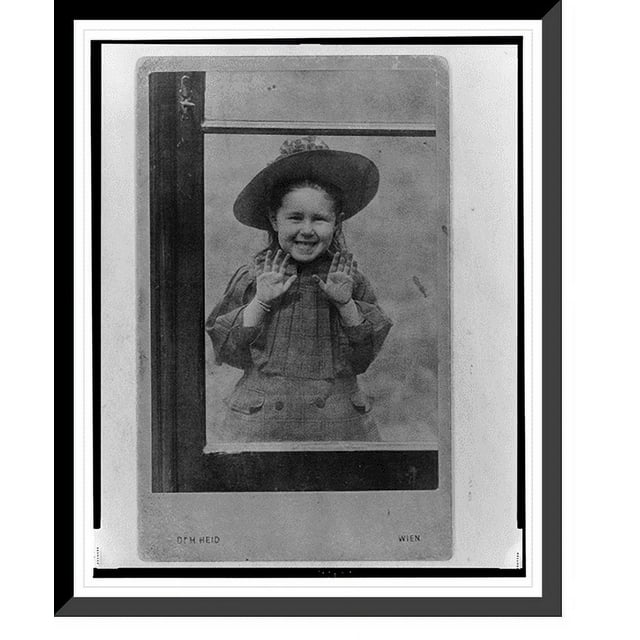 Historic Framed Print, [Mathilde Freud, half-length portrait, standing at window, facing front].Dr. H. Heid, Wien., 17-7/8" x 21-7/8"