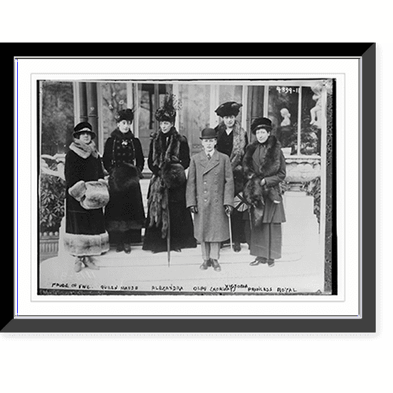Historic Framed Print, Maude of Fife, Queen Maude, Alexandra, Olaf of Norway, Victoria, Princess Royal, 17-7/8" x 21-7/8"