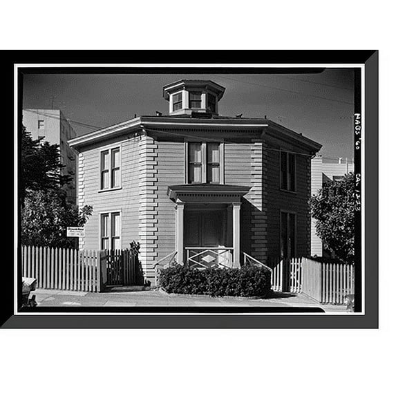 Historic Framed Print, McElroy Octagon House, 2645 Gough Street (moved), San Francisco, San Francisco County, CA - 5, 17-7/8" x 21-7/8"
