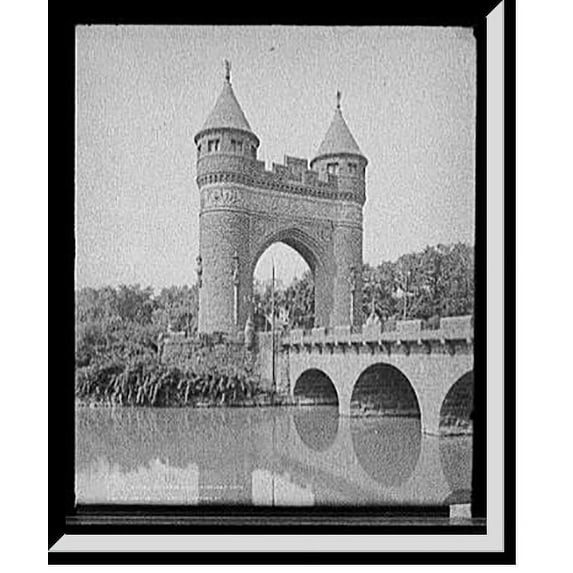 Historic Framed Print, Memorial Arch, Hartford, Conn., 17-7/8" x 21-7/8"