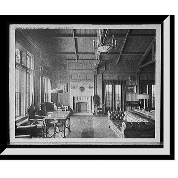 Historic Framed Print, Memorial Hall, [Frederick] Stearns laboratory, Detroit, Mich., 17-7/8" x 21-7/8"