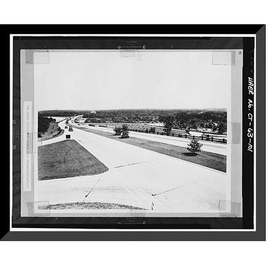 Historic Framed Print, Merritt Parkway, Beginning in Greenwich & running 38 miles to Strat, Greenwich, Fairfield County, CT - 101, 17-7/8" x 21-7/8"