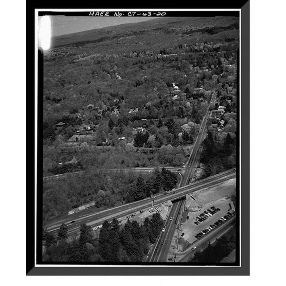 Historic Framed Print, Merritt Parkway, Beginning in Greenwich & running 38 miles to Strat, Greenwich, Fairfield County, CT - 20, 17-7/8" x 21-7/8"