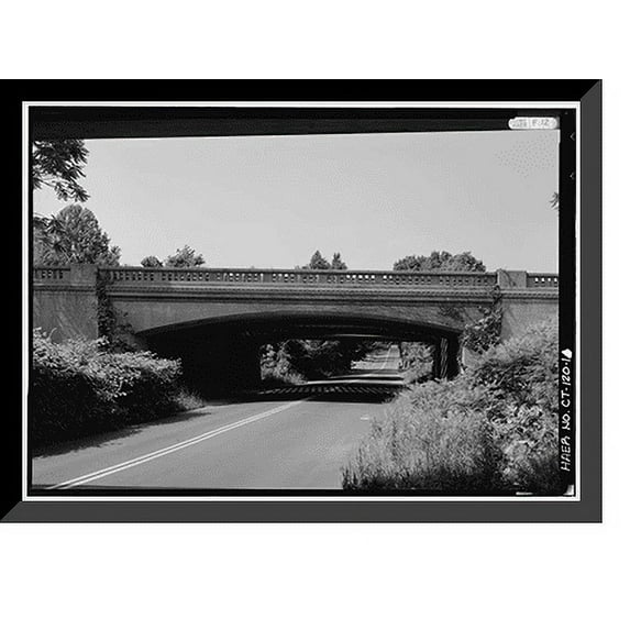 Historic Framed Print, Merritt Parkway, Reservoir Road Bridge, Spanning Reservoir Road, Trumbull, Fairfield County, CT, 17-7/8" x 21-7/8"