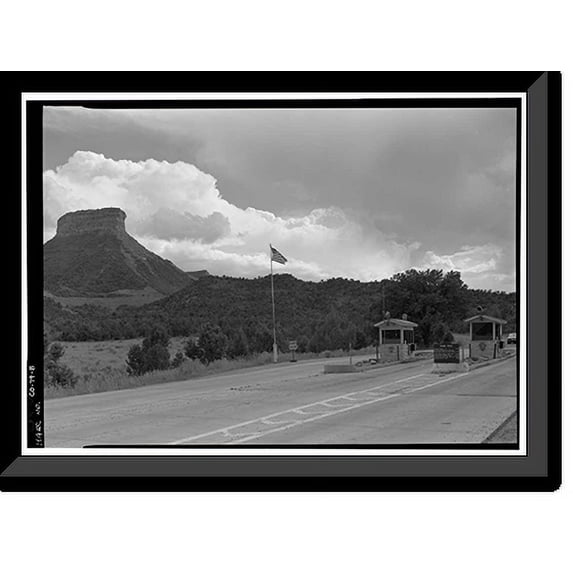 Historic Framed Print, Mesa Verde National Park Main Entrance Road, Cortez, Montezuma County, CO - 8, 17-7/8" x 21-7/8"