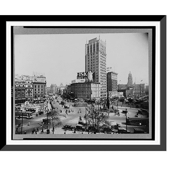 Historic Framed Print, Michigan, Detroit, Campus Martius, 17-7/8" x 21-7/8"