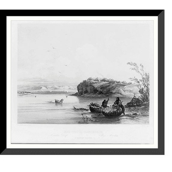 Historic Framed Print, Mih-tutta-Hangkusch. Mandan Dorf. Village Mandan. A Mandan village, 17-7/8" x 21-7/8"