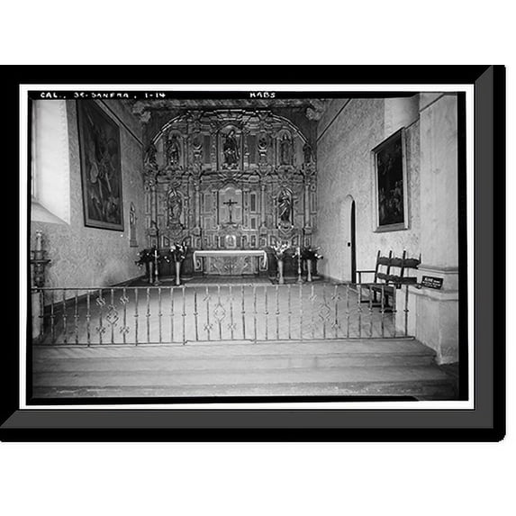 Historic Framed Print, Mission San Francisco de Asis, Mission & Sixteenth Streets, San Francisco, San Francisco County, CA - 23, 17-7/8" x 21-7/8"
