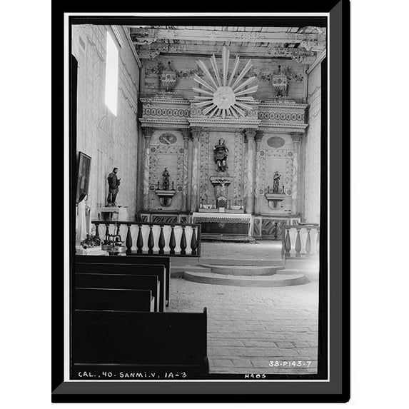 Historic Framed Print, Mission San Miguel Arcangel, Highway 101, San Miguel vicinity, San Luis Obispo County, CA - 6, 17-7/8" x 21-7/8"