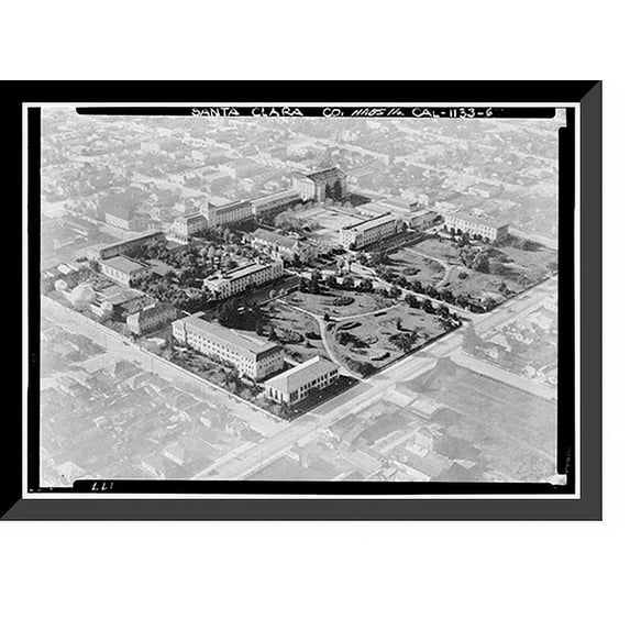 Historic Framed Print, Mission Santa Clara de Asis, Franklin & Grant Streets, Santa Clara, Santa Clara County, CA - 6, 17-7/8" x 21-7/8"