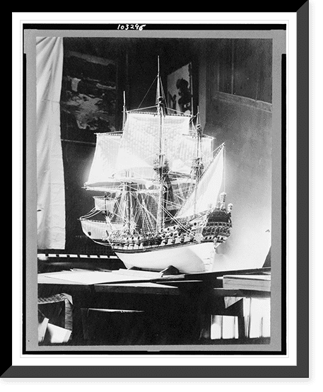 Historic Framed Print, [Model of Spanish galleon, 1650, built by E.W ...