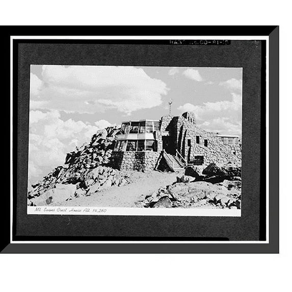 Historic Framed Print, Mount Evans Crest House, State Route 5, Mount Evans summit, Arapaho Nationa, Idaho Springs vicinity, Clear Creek County, CO - 15, 17-7/8" x 21-7/8"