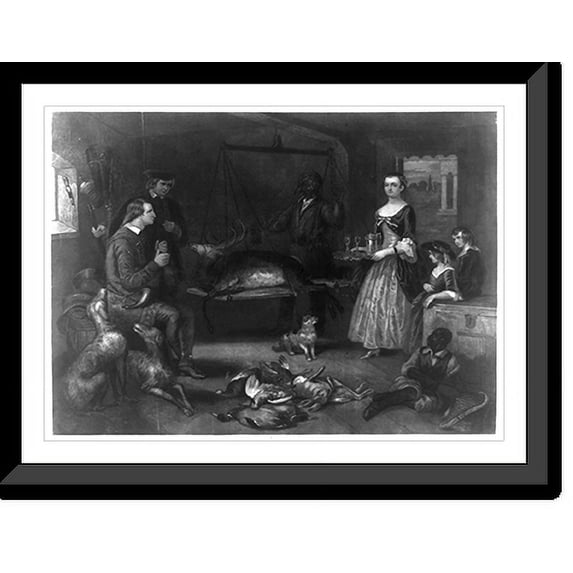 Historic Framed Print, Mount Vernon in the olden time. Washington at 30 years of age, 17-7/8" x 21-7/8"