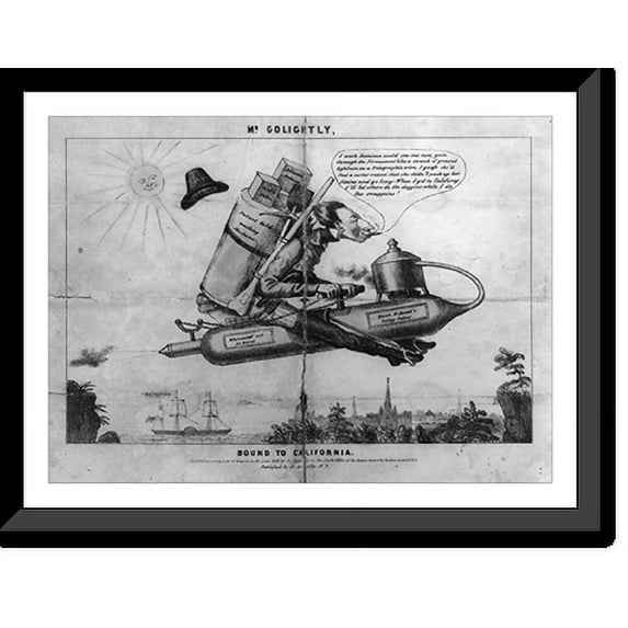 Historic Framed Print, Mr. Golightly, bound to California, 17-7/8" x 21-7/8"