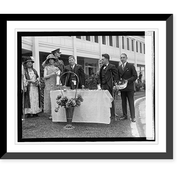 Historic Framed Print, Mrs. Coolidge at Garden party at Mt. Alto, 5/27/25, 17-7/8" x 21-7/8"