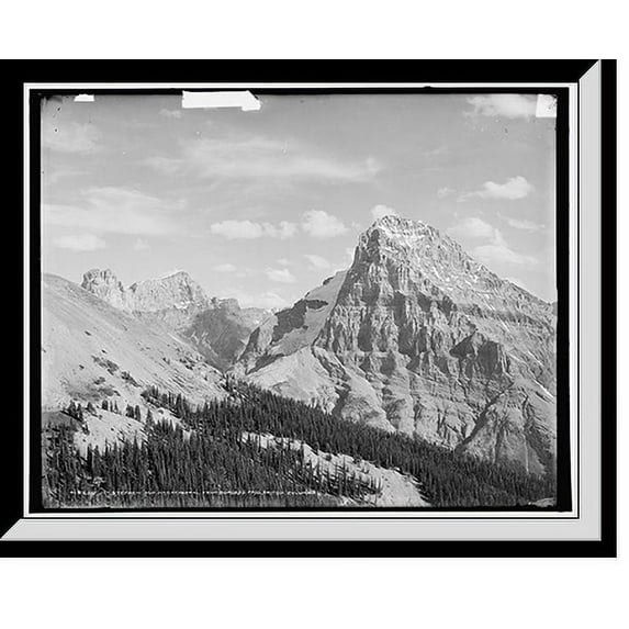 Historic Framed Print, Mt. Stephen and Mt. Cathedral from Burgess Pass, British Columbia, 17-7/8" x 21-7/8"