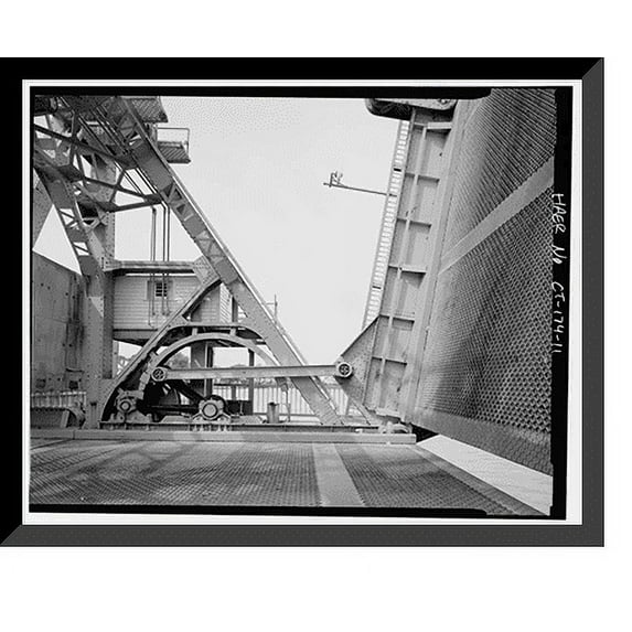 Historic Framed Print, Mystic River Bridge, Spanning Mystic River at U.S. Route 1, Groton, New London County, CT - 11, 17-7/8" x 21-7/8"