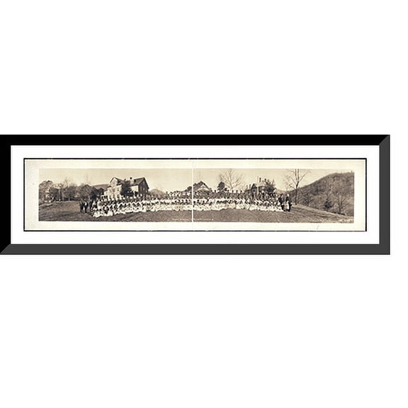 Historic Framed Print, NC 1909 Indian School Cherokee PHOTO, 36-3/8" x 8-3/8"