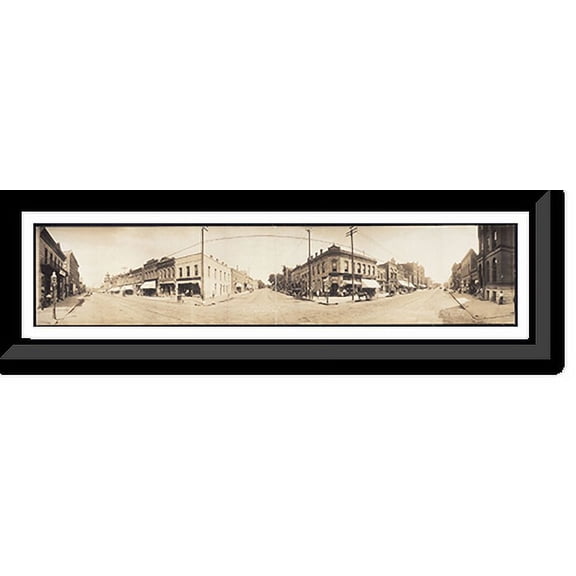 Historic Framed Print, NE Fifth and Court Sts., Beatrice 1908 PHOTO, 36-3/8" x 8-3/8"