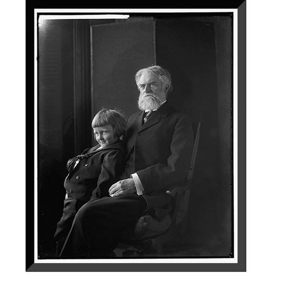 Historic Framed Print, NEWCOMB, SIMON. PROFESSOR. WITH CHILD, 17-7/8" x 21-7/8"