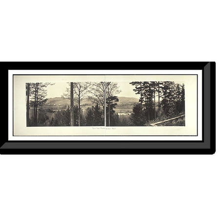 Historic Framed Print, NH Gregg Lake fr Holt Hill 1913 PHOTO, 36-3/8" x 8-3/8"