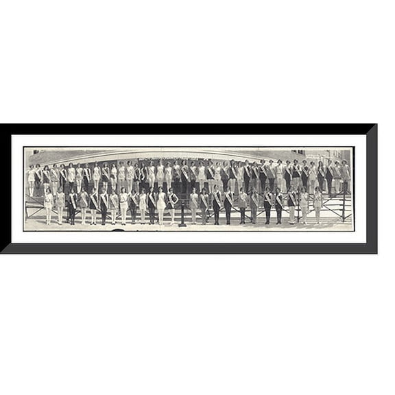 Historic Framed Print, NJ 1925 Atlantic City Pageant PHOTO, 36-3/8" x 8-3/8"