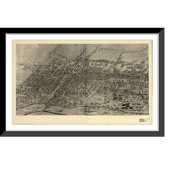 Historic Framed Print, NJ Arlington Kearny 1907 MAP, 17-7/8" x 21-7/8"
