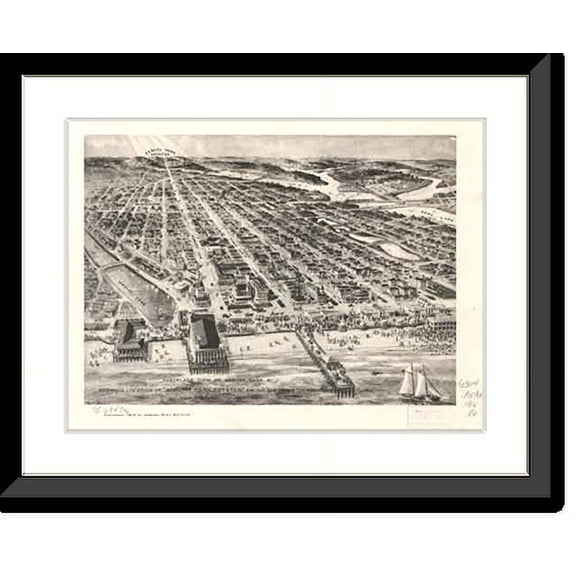 Historic Framed Print, NJ Asbury Park 1910 MAP, 17-7/8" x 21-7/8"