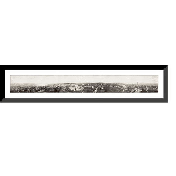 Historic Framed Print, NY 1902 Cornell Ithaca Cycloramaview, 36-3/8" x 8-3/8"