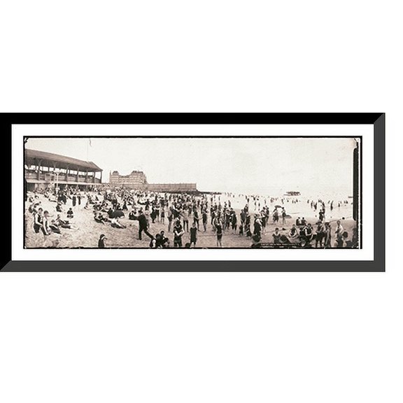 Historic Framed Print, NY 1902 Manhattan Beach,, 36-3/8" x 8-3/8"