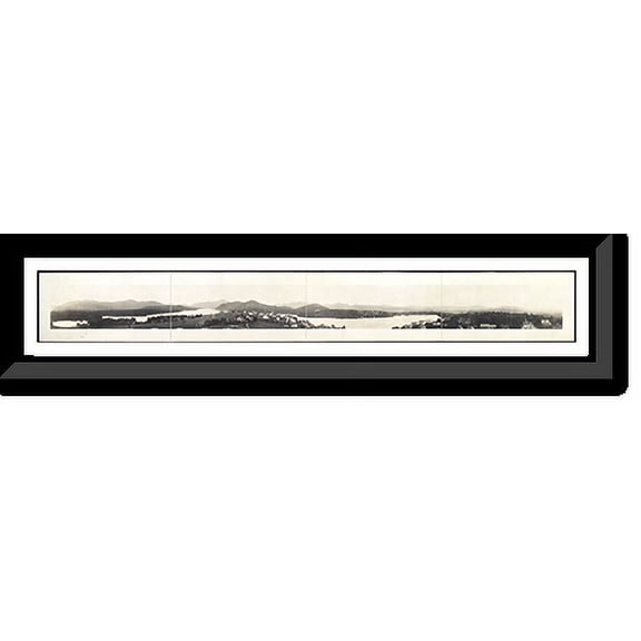 Historic Framed Print, NY 1913 Panoramic view Lake Placid, 36-3/8" x 8-3/8"