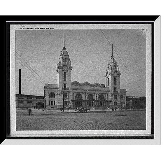 Historic Framed Print, New Union Station, Worcester, Mass., 17-7/8" x 21-7/8"