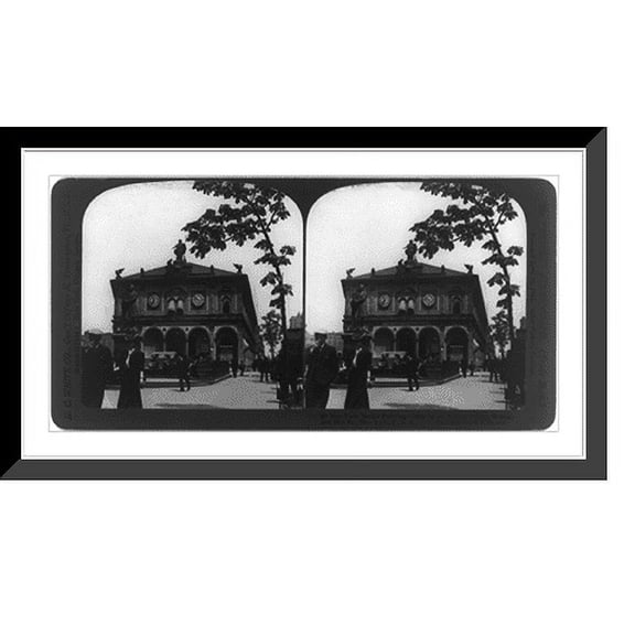 Historic Framed Print, New York Herald Building. copy of an Italian palace, B'way and 34th St., N.Y., 17-7/8" x 21-7/8"