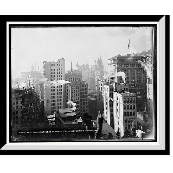 Historic Framed Print, New York's business district from Woodbridge Building - 4, 17-7/8" x 21-7/8"