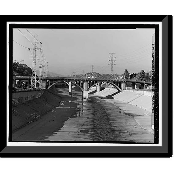 Historic Framed Print, North Spring Street Bridge, Los Angeles, Los Angeles County, CA - 2, 17-7/8" x 21-7/8"