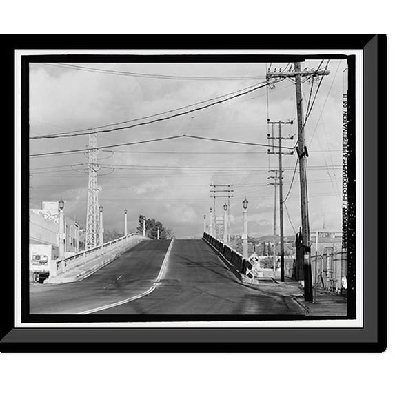 Historic Framed Print, North Spring Street Bridge, Los Angeles, Los Angeles County, CA - 8, 17-7/8" x 21-7/8"