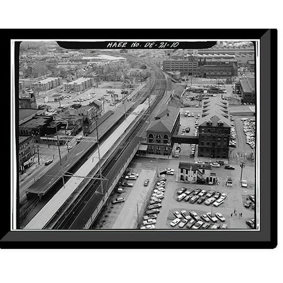 Historic Framed Print, Northeast Railroad Corridor, Amtrak Route between Maryland/Delaware & Delaware/, Wilmington, New Castle County, DE - 10, 17-7/8" x 21-7/8"