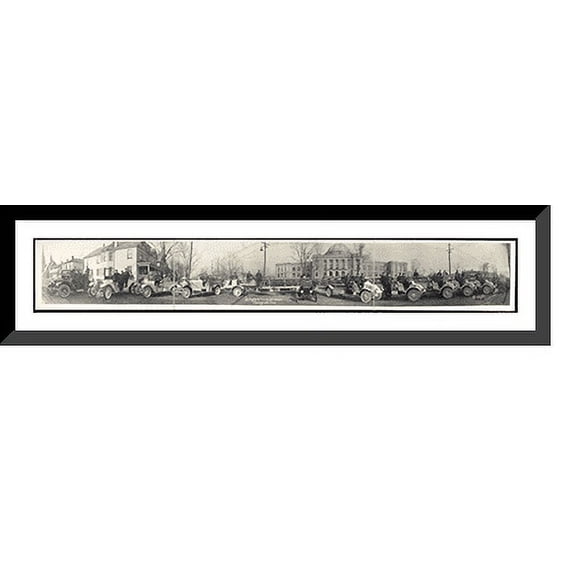 Historic Framed Print, OH 1917 Springfield Fire Department PHOTO, 36-3/8" x 8-3/8"