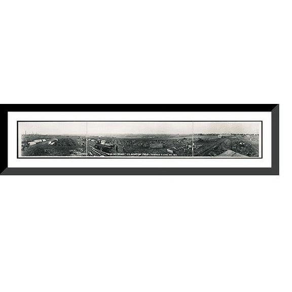 Historic Framed Print, OH 1917 U.S. Aviation Field, Fairfield PHOTO, 36-3/8" x 8-3/8"