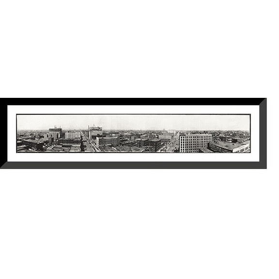 Historic Framed Print, OK 1910 Panorama 2 Oklahoma City PHOTO, 36-3/8" x 8-3/8"