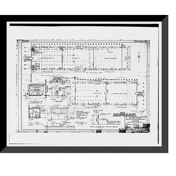 Historic Framed Print, Oakland Army Base, Warehouse Type, Tobruk Street, between Warehouse Road & Fifteenth, Oakland, Alameda County, CA - 10, 17-7/8" x 21-7/8"