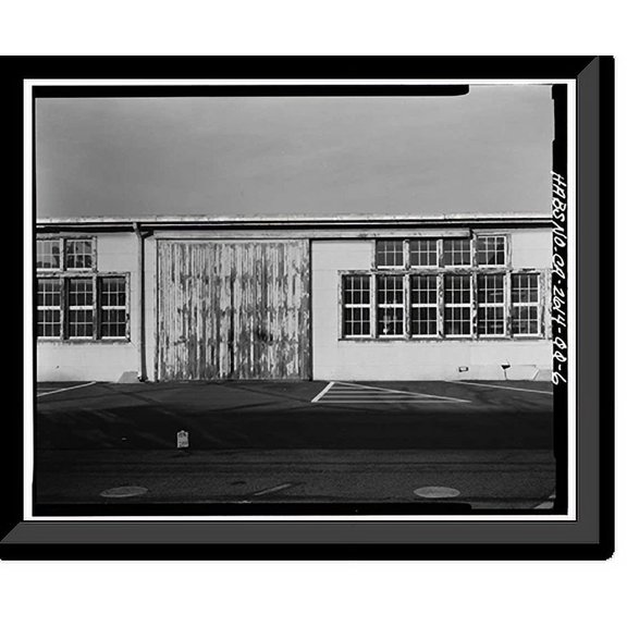 Historic Framed Print, Oakland Naval Supply Center, Lumber Storage & Box Factory, East of Fifth Street, between H & I Streets, Oakland, Alameda County, CA - 6, 17-7/8" x 21-7/8"