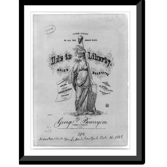 Historic Framed Print, Ode to liberty. Cordially dedicated to all the human race, 17-7/8" x 21-7/8"