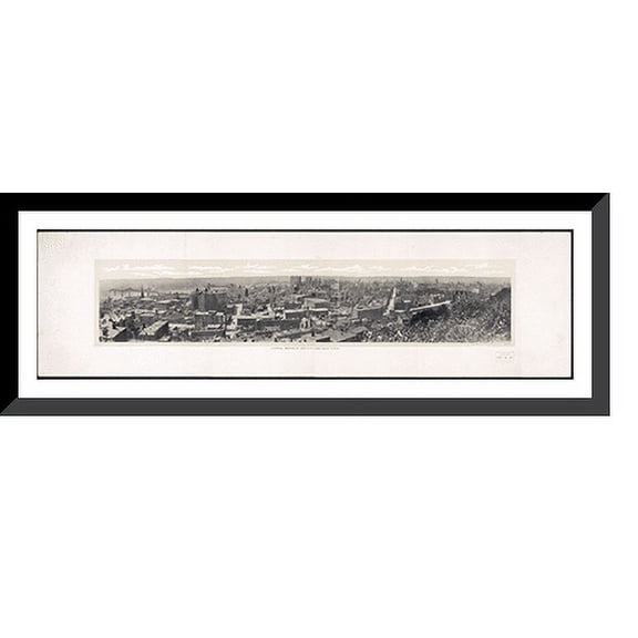 Historic Framed Print, Oh 1908 Central business district, Cincinnati PHOTO, 36-3/8" x 8-3/8"