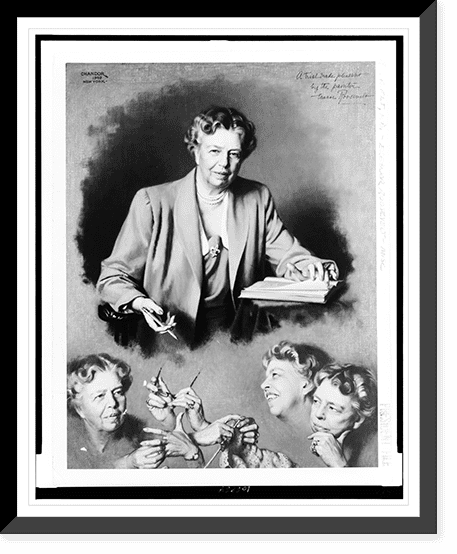 Historic Framed Print, [Oil painting showing composite of four ...