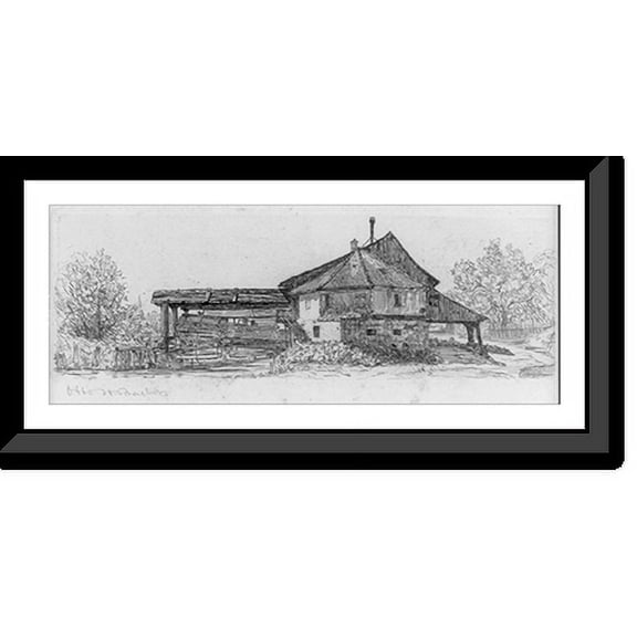 Historic Framed Print, Old mill on the Danube, 17-7/8" x 21-7/8"