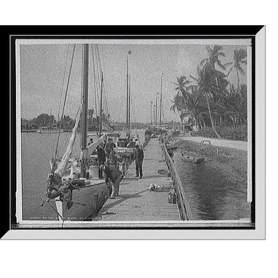Historic Framed Print, On the Miami River at Miami, Fla., 17-7/8" x 21-7/8"
