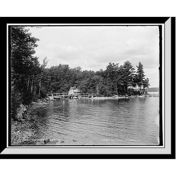 Historic Framed Print, On the shore of Lake Sunapee, N.H., 17-7/8" x 21-7/8"